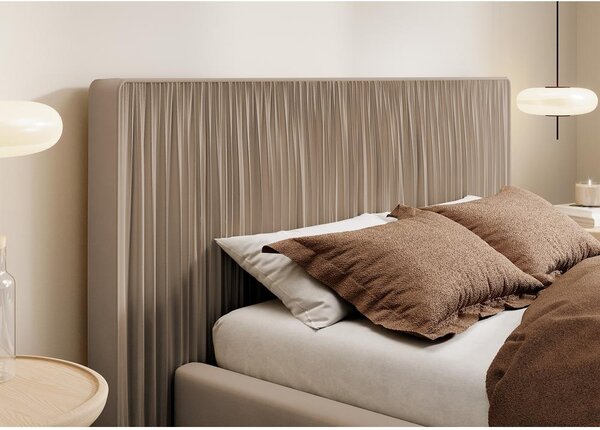 Manželská postel 140 cm Thala 140 (s roštem) (s úl. prostorem) (taupe + černá)