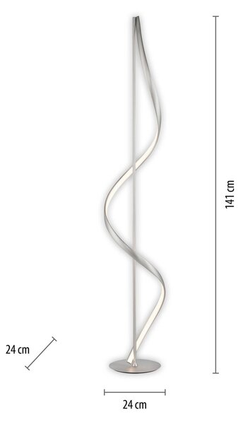 Q-Smart-Home Paul Neuhaus Q-Swing LED stojací lampa, ocel, stmívatelný, Hliník / šedá / zinek, Obývací pokoj / jídelna, Hliník, Moderní