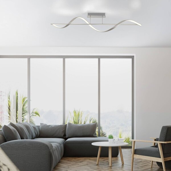 Q-Smart-Home Paul Neuhaus Q-Swing LED stropní světlo, ocel, stmívatelný, Hliník / šedá / zinek, Obývací pokoj / jídelna, Hliník, Moderní