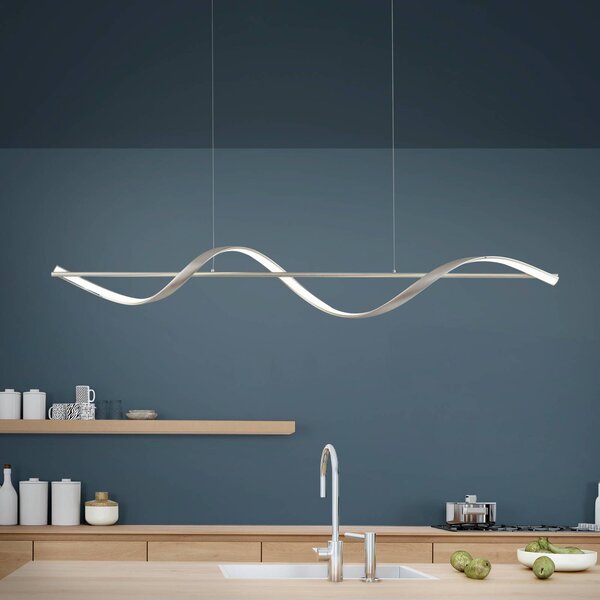 Q-Smart-Home Paul Neuhaus Q-Swing LED závěsné světlo, ocel, stmívatelný, Hliník / šedá / zinek, Obývací pokoj / jídelna, Hliník, Moderní