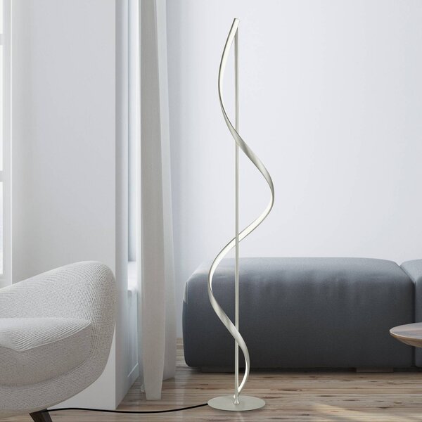 Q-Smart-Home Paul Neuhaus Q-Swing LED stojací lampa, ocel, stmívatelný, Hliník / šedá / zinek, Obývací pokoj / jídelna, Hliník, Moderní