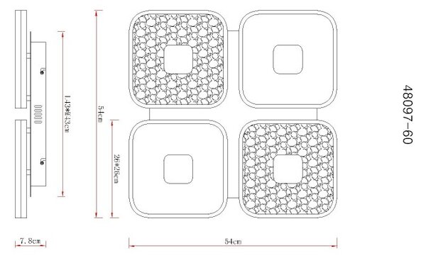 Globo 48097-60 LED přisazené stropní svítidlo MOSAIKO | 55W integrovaný LED zdroj | 2855lm | 2700-6000K | dálkové ovládání | stmívač | béžová
