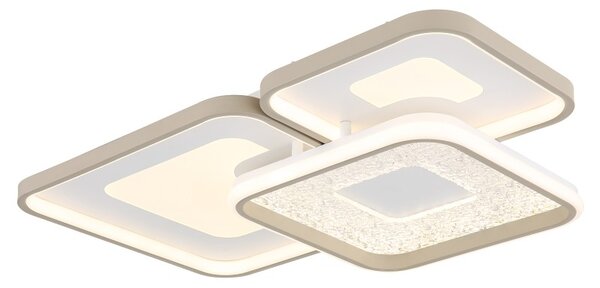 Globo 48097-62 LED přisazené stropní svítidlo MOSAIKO | 55W integrovaný LED zdroj | 2900lm | 2700-6000K | dálkové ovládání | stmívač | béžová