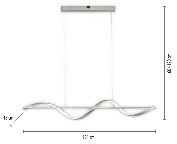 Q-Smart-Home Paul Neuhaus Q-Swing LED závěsné světlo, ocel, stmívatelný, Hliník / šedá / zinek, Obývací pokoj / jídelna, Hliník, Moderní