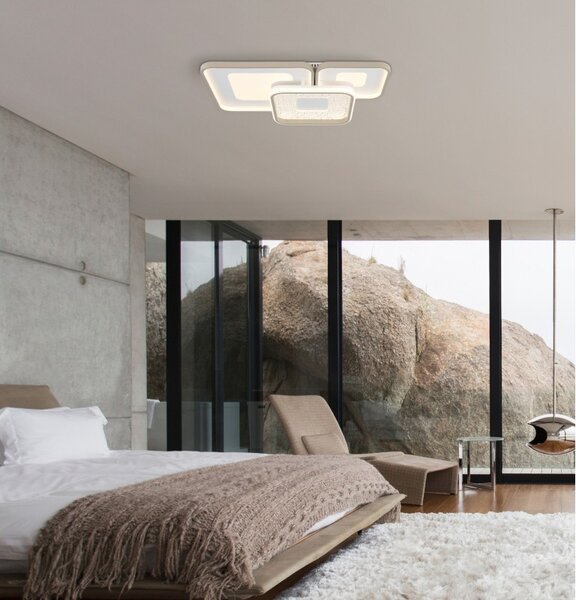 Globo 48097-62 LED přisazené stropní svítidlo MOSAIKO | 55W integrovaný LED zdroj | 2900lm | 2700-6000K | dálkové ovládání | stmívač | béžová