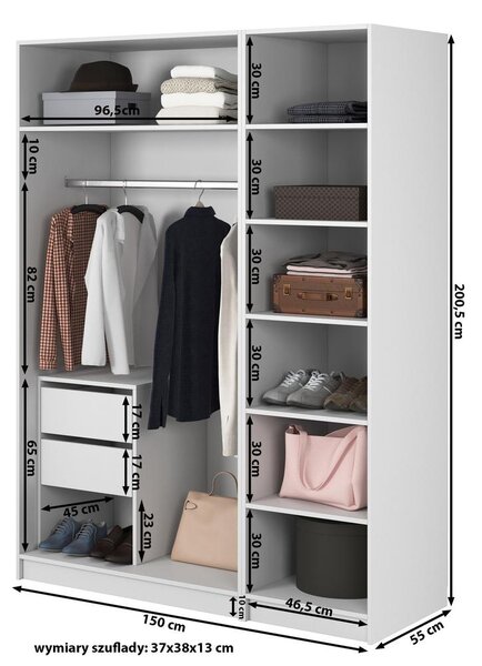 Šatní skříň Kasandra VII (bílá). Akce -10%