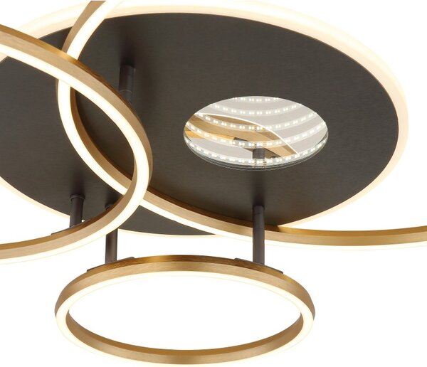 Globo 48466-54 LED přisazené stropní svítidlo INVERTINA | 54W integrovaný LED zdroj | 2256lm | 2700-6500K | dálkové ovládání | stmívač | zlatá