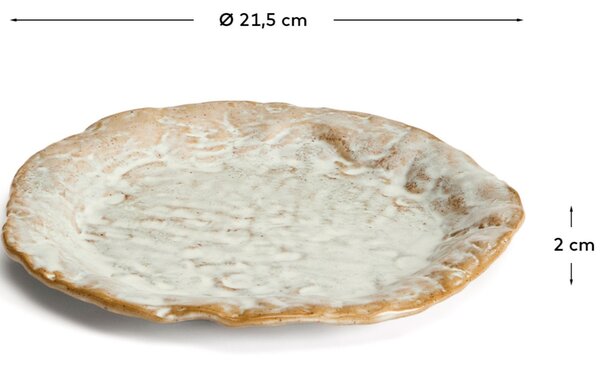 Kave Home Šedý keramický dezertní talíř Alenia 21,5 cm