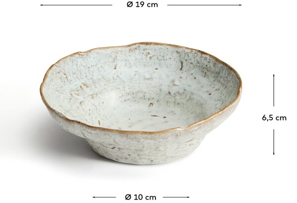 Kave Home Šedý keramický hluboký talíř Alenia 19 cm