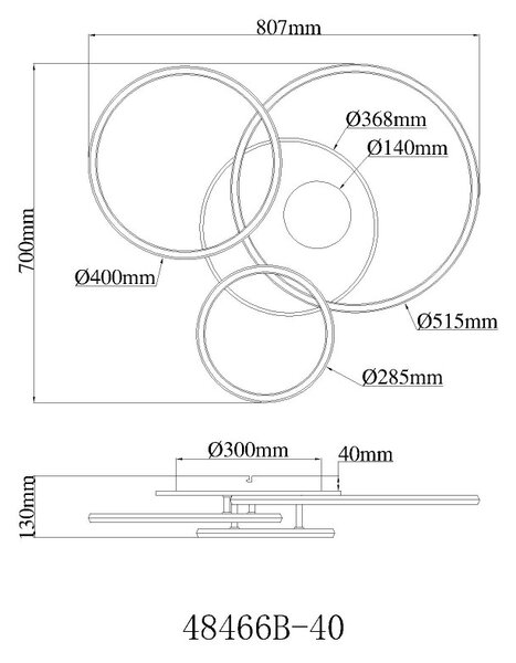 Globo 48466B-40 LED přisazené stropní svítidlo INVERTINA | 40W integrovaný LED zdroj | 1646lm | 2700-6500K | dálkové ovládání | stmívač | béžová