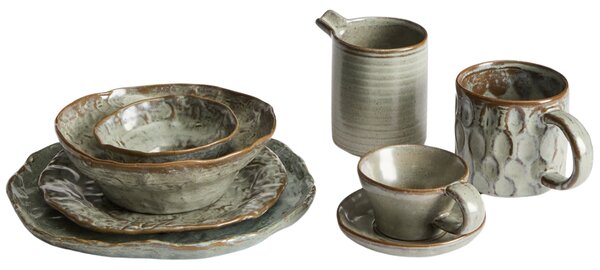 Kave Home Šedý keramický hluboký talíř Alenia 19 cm