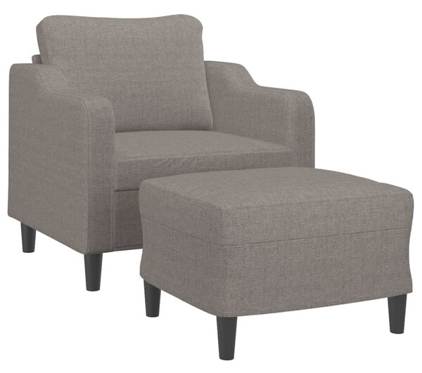Křeslo s podnožkou taupe 60 cm textil 3201134