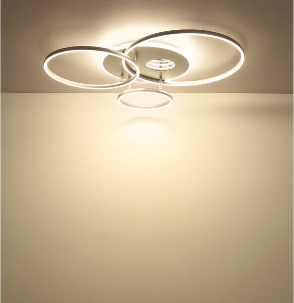 Globo 48466-54A LED přisazené stropní svítidlo INVERTINA | 54W integrovaný LED zdroj | 2256lm | 2700-6500K | dálkové ovládání | stmívač | stříbrná
