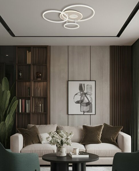 Globo 48466B-40 LED přisazené stropní svítidlo INVERTINA | 40W integrovaný LED zdroj | 1646lm | 2700-6500K | dálkové ovládání | stmívač | béžová
