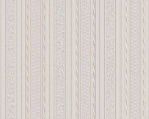 A.S. Création | Papírová tapeta na zeď Concerto 7656-73 | 0,53 x 10,05 m | bílá, krémová, červená