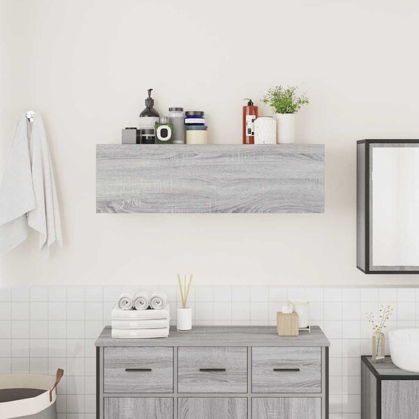 Koupelnová nástěnná skříňka šedá sonoma 100x25x30 cm kompozit