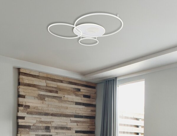 Globo 48466-70W LED přisazené stropní svítidlo INVERTINA | 70W integrovaný LED zdroj | 4599lm | 2700-6500K | dálkové ovládání | stmívač | bílá