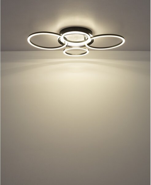 Globo 48477-40C LED přisazené stropní svítidlo ALVIS | 40W integrovaný LED zdroj | 1350lm | 4000K | černá