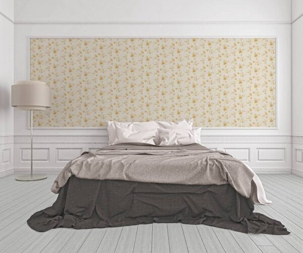 A.S. Création | Vinylová tapeta na zeď Romantico 37251-2 | 0,53 x 10,05 m | krémová, zlatá