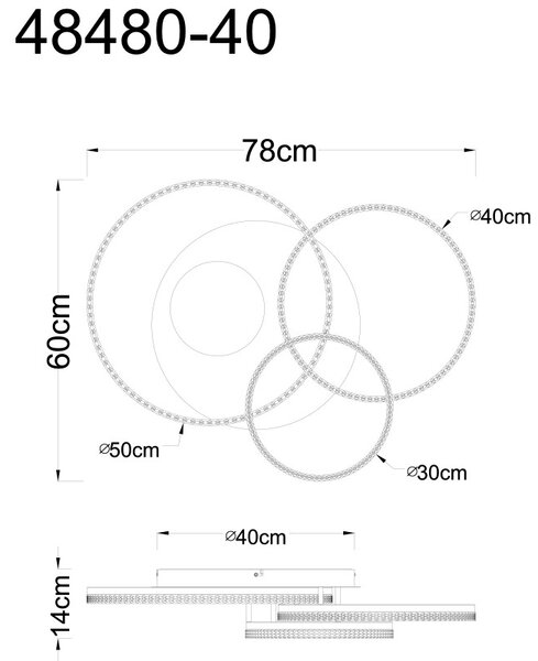 Globo 48480-40 LED přisazené stropní svítidlo SANFORD | 40W integrovaný LED zdroj | 3112lm | 3000K | béžová