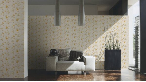 A.S. Création | Vinylová tapeta na zeď Romantico 37251-2 | 0,53 x 10,05 m | krémová, zlatá