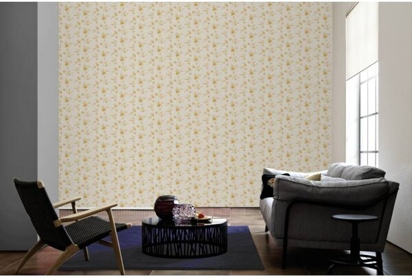 A.S. Création | Vinylová tapeta na zeď Romantico 37251-2 | 0,53 x 10,05 m | krémová, zlatá