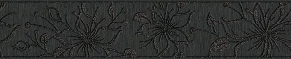 A.S. Création | Vliesová bordura na zeď Only Borders 3466-12 | 13 cm x 5 m | černá, metalická
