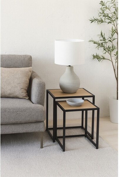 Odkládací stolky v sadě 2 ks v dekoru dubu 38x38 cm Noah – Bonami Essentials