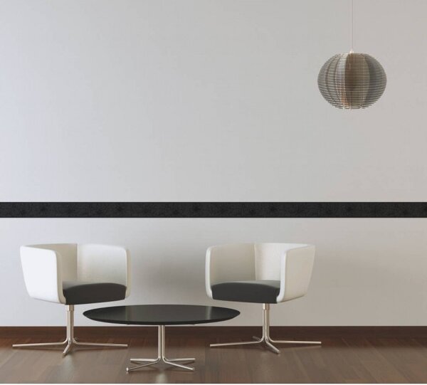 A.S. Création | Vliesová bordura na zeď Only Borders 3466-12 | 13 cm x 5 m | černá, metalická