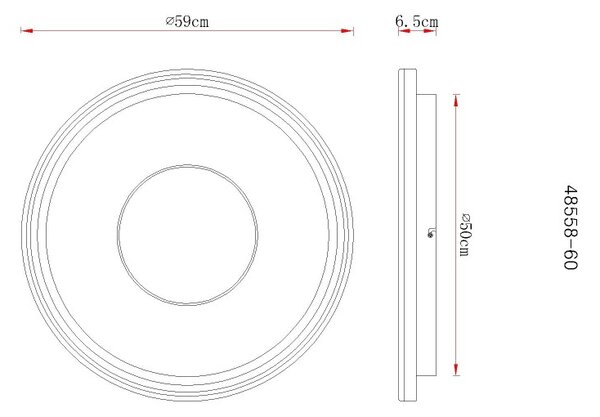 Globo 48558-60 LED přisazené stropní svítidlo EILA | 60W integrovaný LED zdroj | 6100lm | 2700-6000K | dálkové ovládání | stmívač | bílá