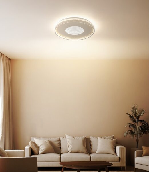 Globo 48563-40S LED přisazené stropní svítidlo SHIRLEY | 40W integrovaný LED zdroj | 1500lm | 2700-6500K | dálkové ovládání | stmívač | béžová