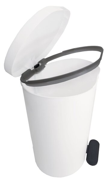 Denox Oval pedálový odpadkový koš 25 l, plast, bílý