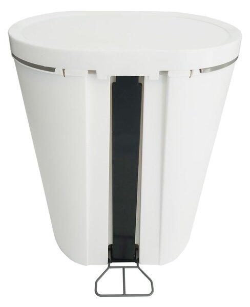 Denox Oval pedálový odpadkový koš 25 l, plast, bílý