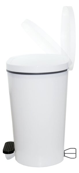 Denox Oval pedálový odpadkový koš 25 l, plast, bílý