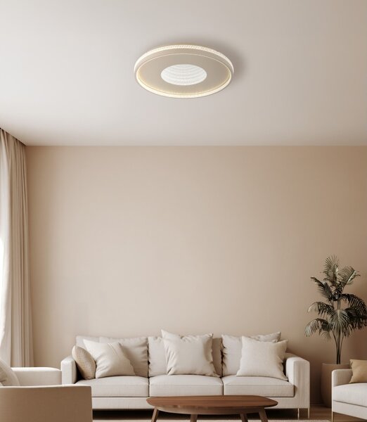 Globo 48563-40S LED přisazené stropní svítidlo SHIRLEY | 40W integrovaný LED zdroj | 1500lm | 2700-6500K | dálkové ovládání | stmívač | béžová