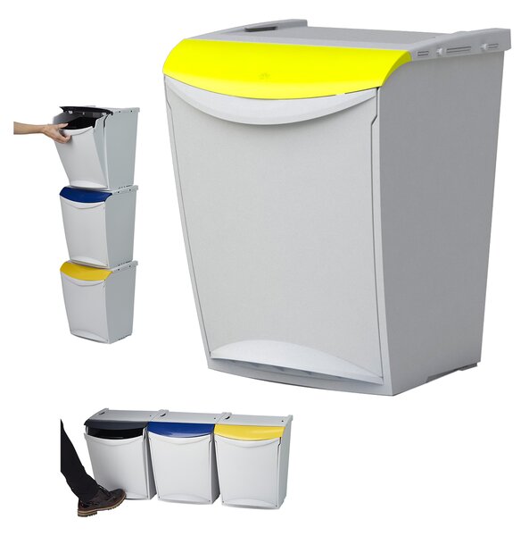 Denox Ekosystem odpadkový koš na tříděný odpad 25 l, žlutý - plast