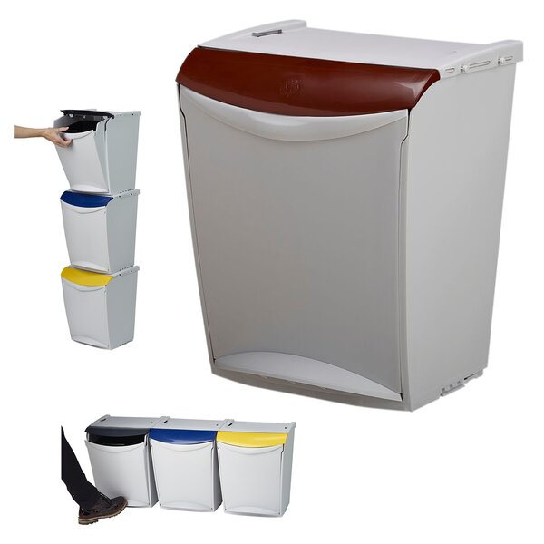 Denox Ekosystem odpadkový koš na tříděný odpad 25 l, hnědý - bioodpad