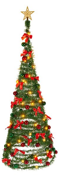 Umělý vánoční stromek Pop-up, zeleno/červený, 150 cm