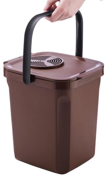 Denox Active odpadkový koš na organický odpad 10 l, hnědý