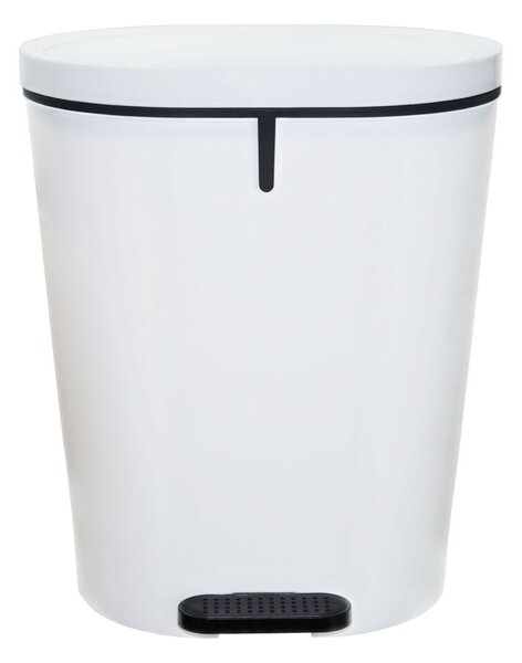 Denox Oval pedálový odpadkový koš 25 l, plast, bílý