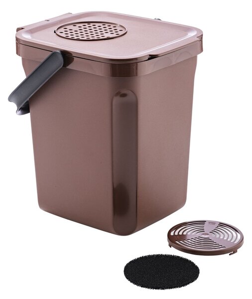 Denox Active odpadkový koš na organický odpad 10 l, hnědý
