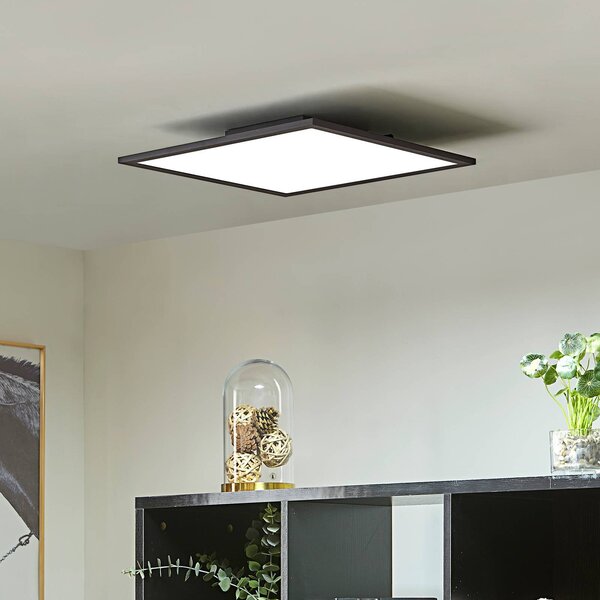Lindby LED panel Lamin, černý, 40 cm, stmívatelný, dálkové ovládání, stmívatelný, Černá, Obývací pokoj / jídelna, Moderní