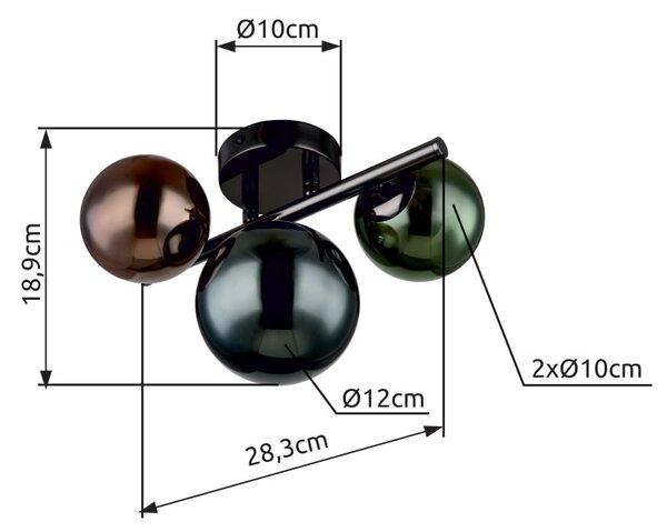Globo 56142-3W LED přisazené stropní svítidlo RIHA integrovaný LED zdroj | 290lm | 3000K | šedá