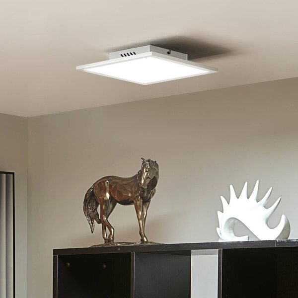 Lindby LED panel Lamin, bílý, 30 cm, stmívatelný, dálkové ovládání, stmívatelný, Bílá / opál, Obývací pokoj / jídelna, Moderní