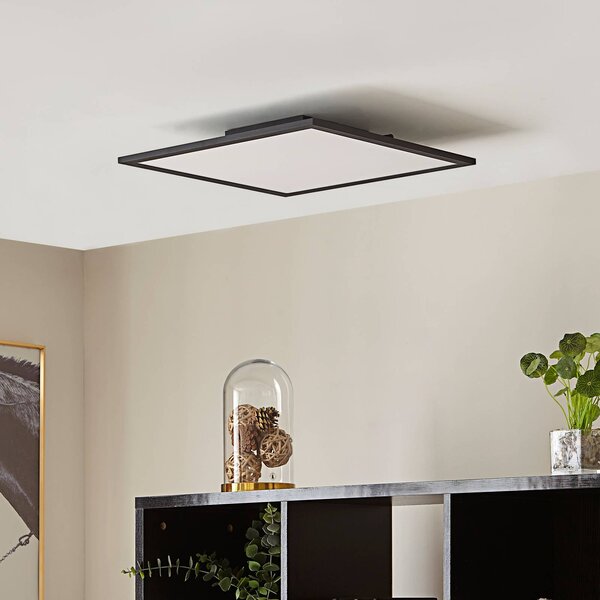 Lindby LED panel Lamin, černý, 40 cm, stmívatelný, dálkové ovládání, stmívatelný, Černá, Obývací pokoj / jídelna, Moderní