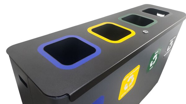 Alda Sestava na tříděný odpad Eko Star Station 4 x 60 l, lakovaná ocel, šedá