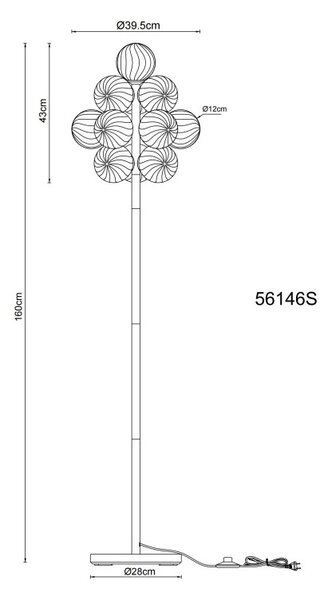 Globo 56146S LED stojací lampa CONOR integrovaný LED zdroj | s vypínačem | černá