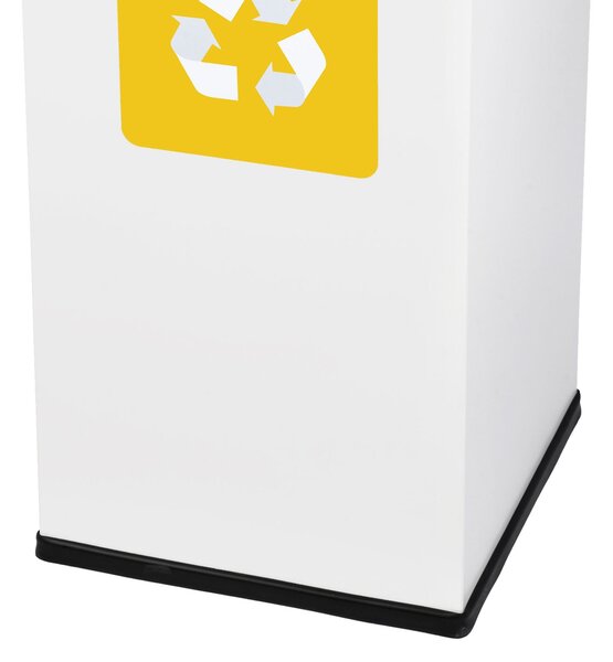 Alda Koš na tříděný odpad Eko Square Nord 60 l, žluté víko - plast, lakovaná ocel, bílá