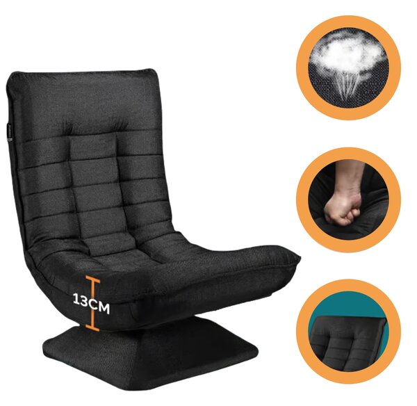 DB Garden Polohovatelné relaxační křeslo Jamie černé