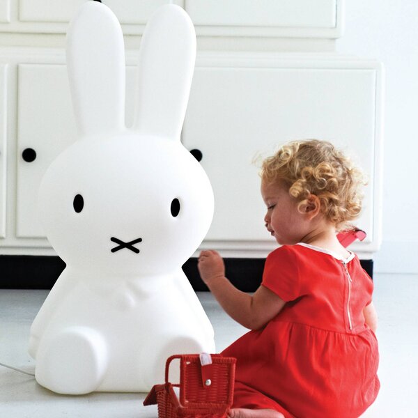 Mr Maria Miffy dětská lampa High Light, 80 cm, stmívatelný, Bílá / opál, Dětský pokoj, Plast